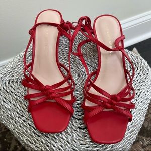Loeffler Randall Red Libby Sandals - Size 7